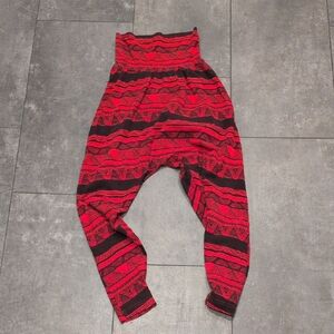 American Apparel Red and Black Harem Pants